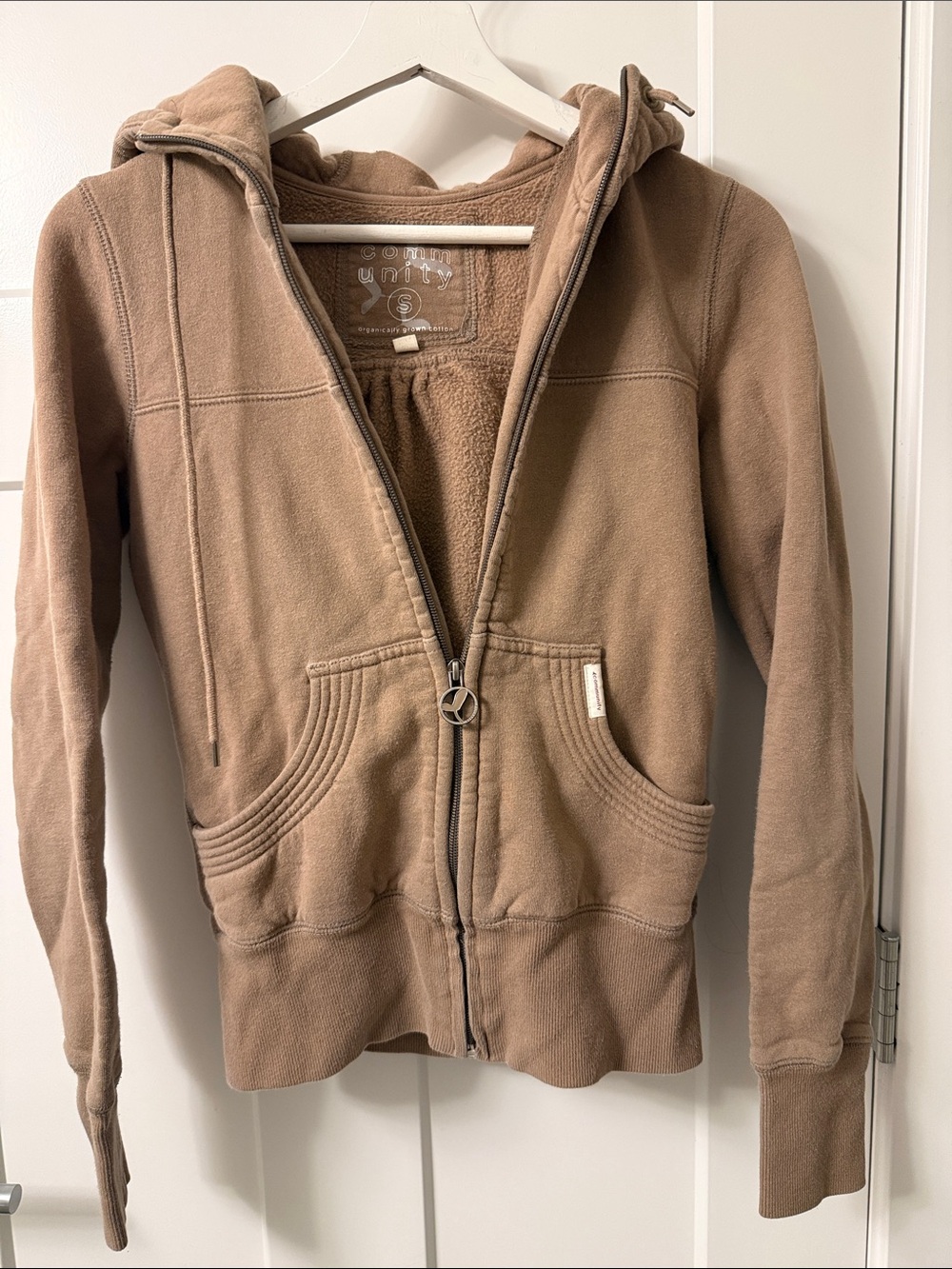 Community Cozy Hooded Zip Jacket - Tan